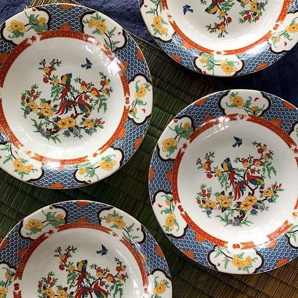 Liling Imperial Garden Rimmed Soup Salad Bowl Set - Picture 2 of 15